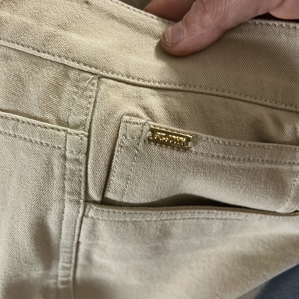 ST John Yellow Tag Cropped Tan Bootcut. Size 12 - Picture 9 of 11